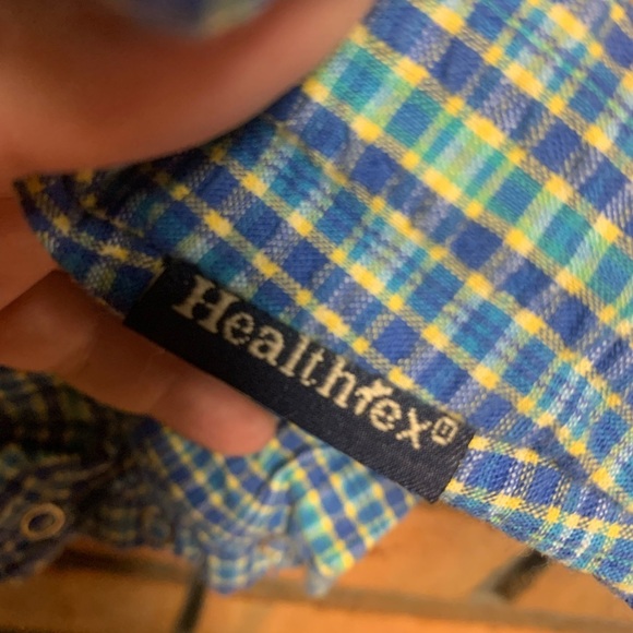 Healthtex Blue and Yellow Checkered Romper - Picture 4 of 4